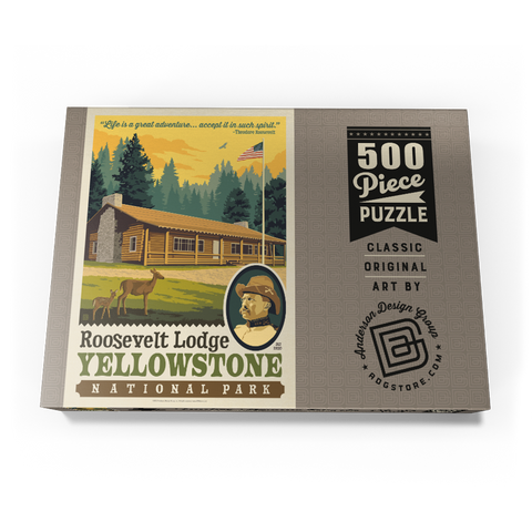 Darstellung des Puzzle Motivs Yellowstone National Park: Roosevelt Lodge Yellowstone National Park: Roosevelt Lodge 500 Puzzle Schachtel Ansicht3