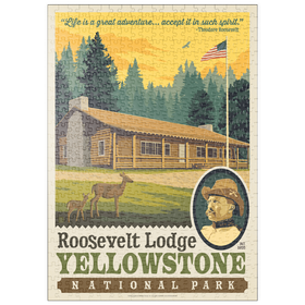 Darstellung des Puzzle Motivs Yellowstone National Park: Roosevelt Lodge - Puzzleteile: 500