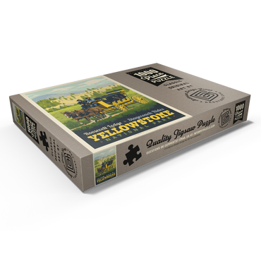 Darstellung des Puzzle Motivs Yellowstone National Park: Stage Coach Adventure 1000 Puzzle Schachtel Ansicht1