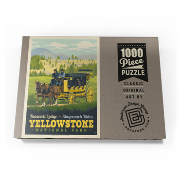 Darstellung des Puzzle Motivs Yellowstone National Park: Stage Coach Adventure 1000 Puzzle Schachtel Ansicht3