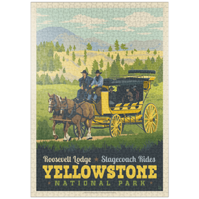 Darstellung des Puzzle-Motivs Yellowstone National Park: Stage Coach Adventure – Puzzleteile: 1000