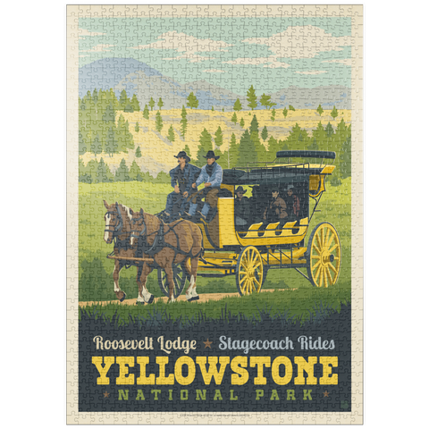 Darstellung des Puzzle Motivs Yellowstone National Park: Stage Coach Adventure puzzleplate Yellowstone National Park: Stage Coach Adventure 1000 Puzzle