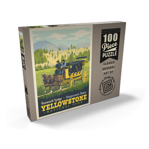 Darstellung des Puzzle Motivs Yellowstone National Park: Stage Coach Adventure Yellowstone National Park: Stage Coach Adventure 100 Puzzle Schachtel Ansicht2