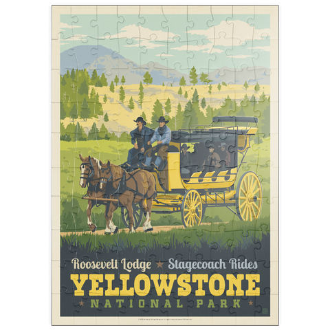 Darstellung des Puzzle Motivs Yellowstone National Park: Stage Coach Adventure puzzleplate Yellowstone National Park: Stage Coach Adventure 100 Puzzle
