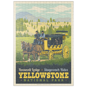 Darstellung des Puzzle Motivs Yellowstone National Park: Stage Coach Adventure - Puzzleteile: 500