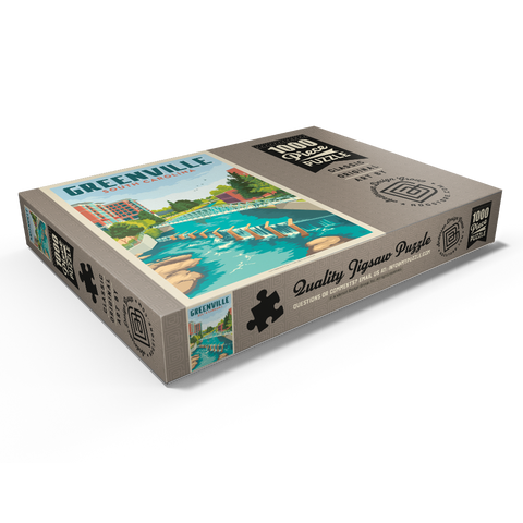 Darstellung des Puzzle Motivs Greenville, South Carolina: Reedy River Bridge Greenville, South Carolina: Reedy River Bridge 1000 Puzzle Schachtel Ansicht1