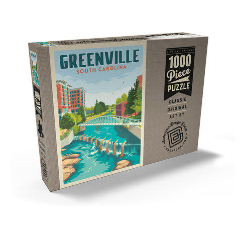Darstellung des Puzzle Motivs Greenville, South Carolina: Reedy River Bridge Greenville, South Carolina: Reedy River Bridge 1000 Puzzle Schachtel Ansicht2