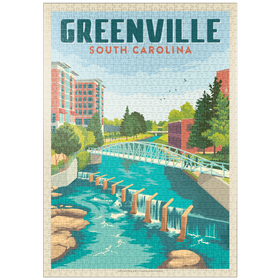 Darstellung des Puzzle-Motivs Greenville, South Carolina: Reedy River Bridge – Puzzleteile: 1000