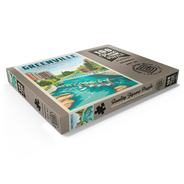 Darstellung des Puzzle Motivs Greenville, South Carolina: Reedy River Bridge 100 Puzzle Schachtel Ansicht1