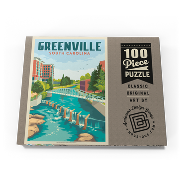 Darstellung des Puzzle Motivs Greenville, South Carolina: Reedy River Bridge 100 Puzzle Schachtel Ansicht3