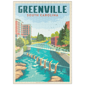 Darstellung des Puzzle Motivs Greenville, South Carolina: Reedy River Bridge - Puzzleteile: 500