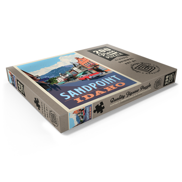 Darstellung des Puzzle Motivs Sandpoint, Idaho: Downtown Street and Mountains 200 Puzzle Schachtel Ansicht1