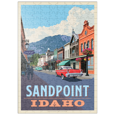 Darstellung des Puzzle Motivs puzzleplate Sandpoint, Idaho: Downtown Street and Mountains 200 Puzzle