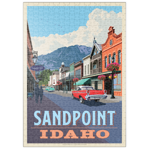 Darstellung des Puzzle Motivs Sandpoint, Idaho: Downtown Street and Mountains puzzleplate Sandpoint, Idaho: Downtown Street and Mountains 500 Puzzle