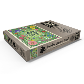Darstellung des Puzzle Motivs Happy Spring Floral Garden Hummingbirds - Puzzleteile: 1000