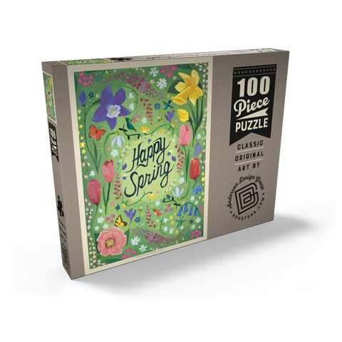 Darstellung des Puzzle Motivs Happy Spring Floral Garden Hummingbirds Happy Spring Floral Garden Hummingbirds 100 Puzzle Schachtel Ansicht2