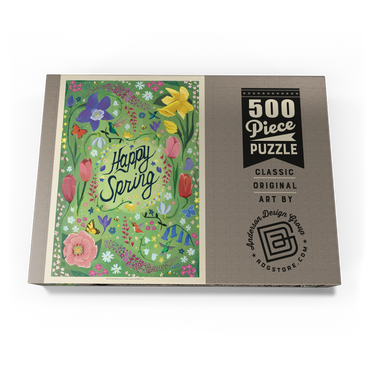Darstellung des Puzzle Motivs Happy Spring Floral Garden Hummingbirds 500 Puzzle Schachtel Ansicht3