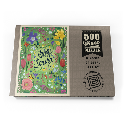 Darstellung des Puzzle Motivs Happy Spring Floral Garden Hummingbirds Happy Spring Floral Garden Hummingbirds 500 Puzzle Schachtel Ansicht3