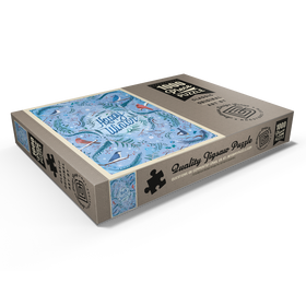 Darstellung des Puzzle Motivs Happy Winter Songbirds Holiday Design - Puzzleteile: 1000