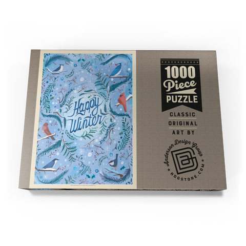 Darstellung des Puzzle Motivs Happy Winter Songbirds Holiday Design Happy Winter Songbirds Holiday Design 1000 Puzzle Schachtel Ansicht3