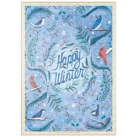 Darstellung des Puzzle Motivs Happy Winter Songbirds Holiday Design puzzleplate Happy Winter Songbirds Holiday Design 200 Puzzle