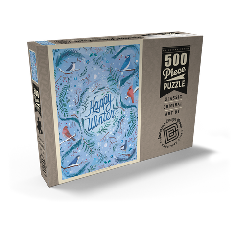 Darstellung des Puzzle Motivs Happy Winter Songbirds Holiday Design Happy Winter Songbirds Holiday Design 500 Puzzle Schachtel Ansicht2