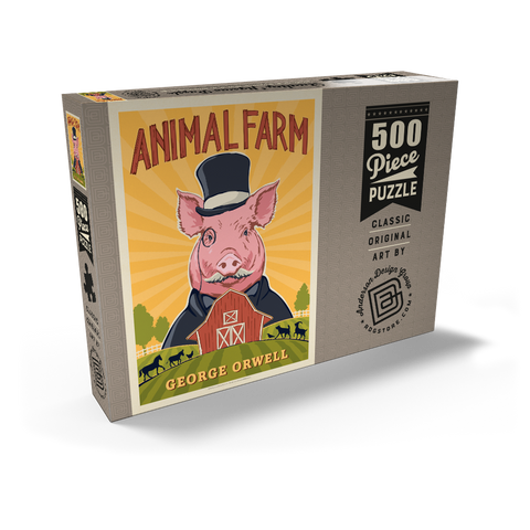 Darstellung des Puzzle Motivs Animal Farm: George Orwell Animal Farm: George Orwell 500 Puzzle Schachtel Ansicht2