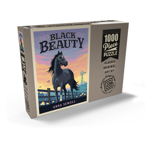 Darstellung des Puzzle Motivs Black Beauty: Anna Sewell Black Beauty: Anna Sewell 1000 Puzzle Schachtel Ansicht2