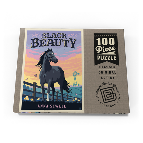 Darstellung des Puzzle Motivs Black Beauty: Anna Sewell Black Beauty: Anna Sewell 100 Puzzle Schachtel Ansicht3