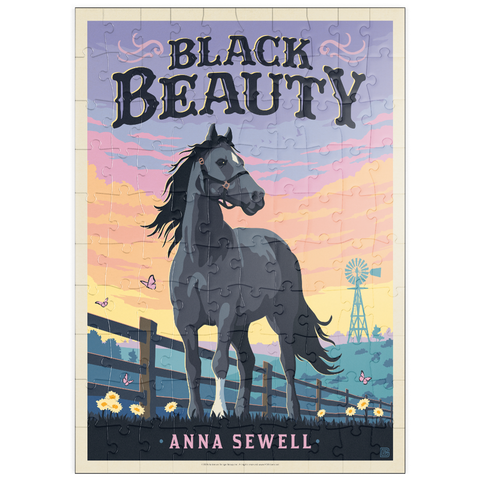 Darstellung des Puzzle Motivs Black Beauty: Anna Sewell puzzleplate Black Beauty: Anna Sewell 100 Puzzle
