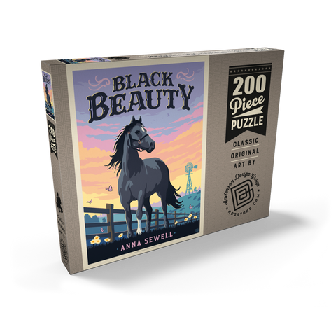 Darstellung des Puzzle Motivs Black Beauty: Anna Sewell Black Beauty: Anna Sewell 200 Puzzle Schachtel Ansicht2