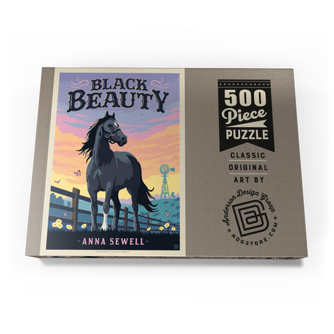 Darstellung des Puzzle Motivs Black Beauty: Anna Sewell Black Beauty: Anna Sewell 500 Puzzle Schachtel Ansicht3