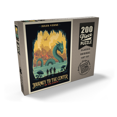 Darstellung des Puzzle Motivs Journey To The Center Of The Earth: Jules Vern Journey To The Center Of The Earth: Jules Vern 200 Puzzle Schachtel Ansicht2