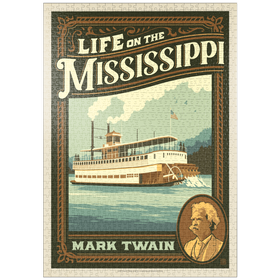 Darstellung des Puzzle-Motivs Life On The Mississippi: Mark Twain – Puzzleteile: 1000