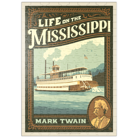 Darstellung des Puzzle Motivs Life On The Mississippi: Mark Twain puzzleplate Life On The Mississippi: Mark Twain 200 Puzzle