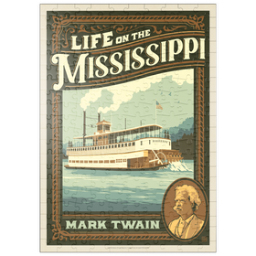 Darstellung des Puzzle Motivs Life On The Mississippi: Mark Twain - Puzzleteile: 200