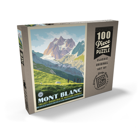 Darstellung des Puzzle Motivs 7 Summits: Mont Blanc-Tallest Mountain in Western Europe 7 Summits: Mont Blanc-Tallest Mountain in Western Europe 100 Puzzle Schachtel Ansicht2