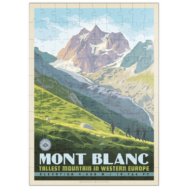 Darstellung des Puzzle Motivs puzzleplate 7 Summits: Mont Blanc-Tallest Mountain in Western Europe 100 Puzzle