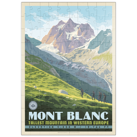 Darstellung des Puzzle Motivs 7 Summits: Mont Blanc-Tallest Mountain in Western Europe puzzleplate 7 Summits: Mont Blanc-Tallest Mountain in Western Europe 100 Puzzle