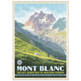Darstellung des Puzzle Motivs 7 Summits: Mont Blanc-Tallest Mountain in Western Europe - Puzzleteile: 100