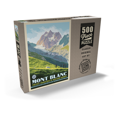 Darstellung des Puzzle Motivs 7 Summits: Mont Blanc-Tallest Mountain in Western Europe 7 Summits: Mont Blanc-Tallest Mountain in Western Europe 500 Puzzle Schachtel Ansicht2