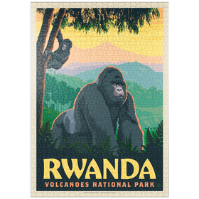 Darstellung des Puzzle-Motivs Volcanoes National Park Rwanda Mountain Gorillas – Puzzleteile: 1000