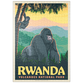 Darstellung des Puzzle-Motivs Volcanoes National Park Rwanda Mountain Gorillas – Puzzleteile: 500