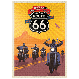Darstellung des Puzzle-Motivs 100th Anniversary Of Route 66 - Bikers Ride – Puzzleteile: 1000