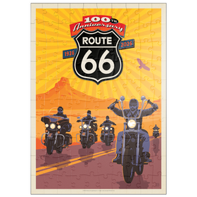 Darstellung des Puzzle Motivs 100th Anniversary Of Route 66 - Bikers Ride - Puzzleteile: 100