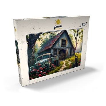 Darstellung des Puzzle Motivs Rustic Barn Vintage Truck Meadow Landscape 100 Puzzle Schachtel Ansicht2
