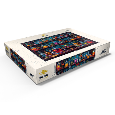 Darstellung des Puzzle Motivs Enchanted Apothecary Shelf Glowing Potions 1000 Puzzle Schachtel Ansicht1
