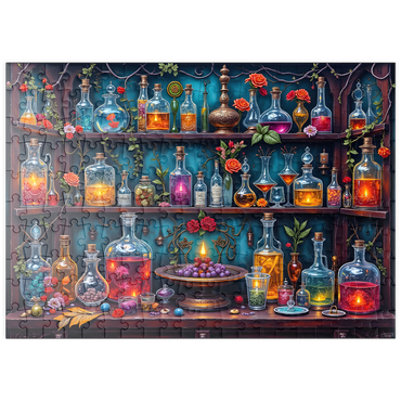 Darstellung des Puzzle Motivs puzzleplate Enchanted Apothecary Shelf Glowing Potions 200 Puzzle