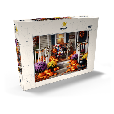 Darstellung des Puzzle Motivs Cozy Halloween Front Porch Decor 1000 Puzzle Schachtel Ansicht2