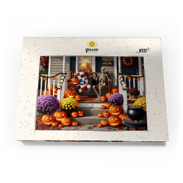 Darstellung des Puzzle Motivs Cozy Halloween Front Porch Decor 1000 Puzzle Schachtel Ansicht3
